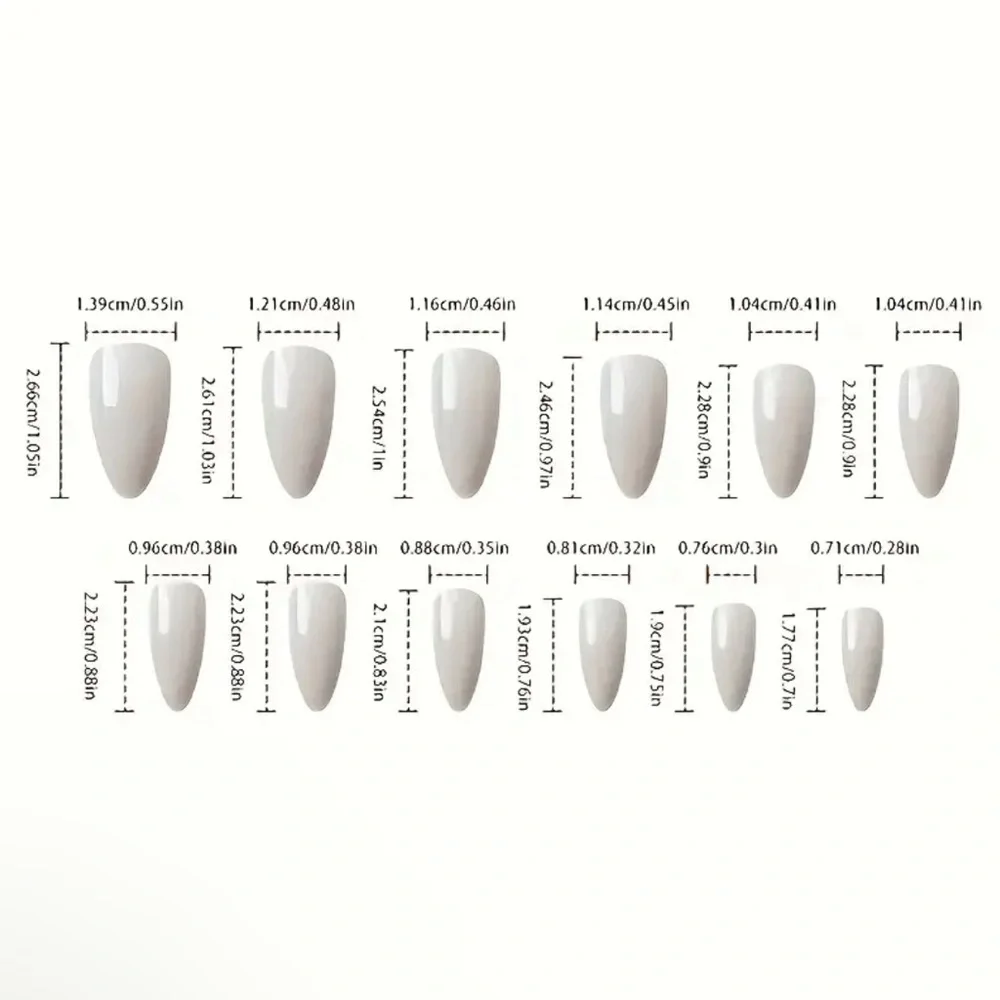 Elegant Ocean Press On Nail Art Set Blue & Cream 10 pc Long Length Reusable NWT